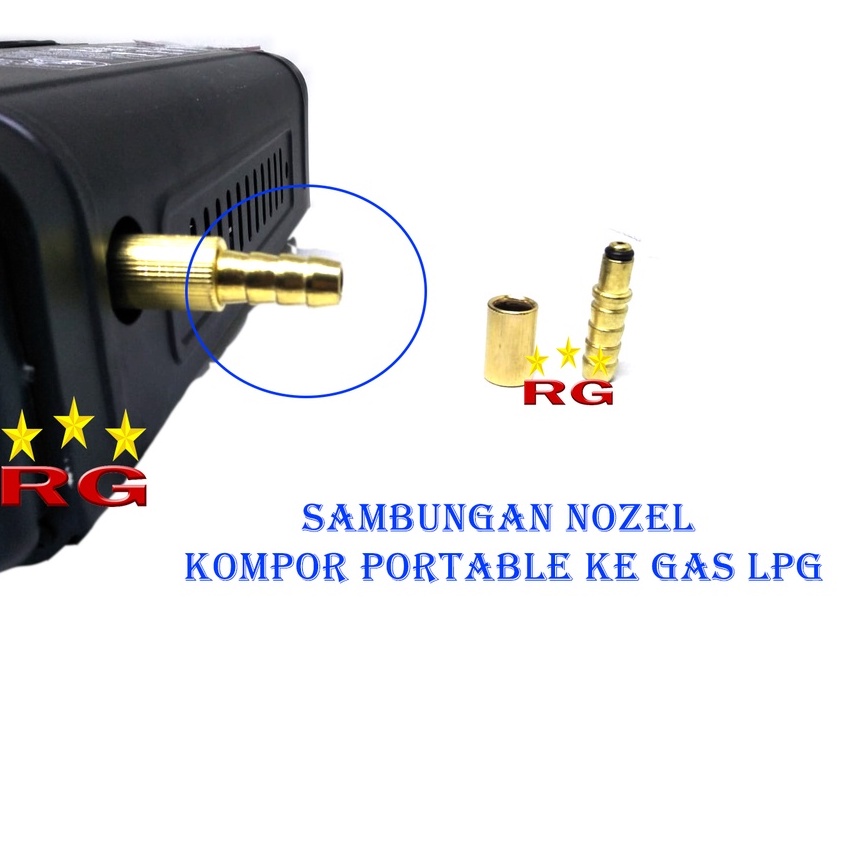 KONEKTOR KOMPOR PORTABLE / SAMBUNGAN NOZZEL KOMPOR PORTABLE KE GAS LPG