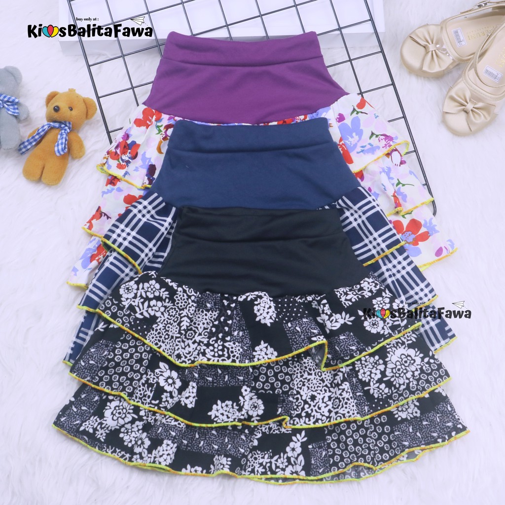 Sasha Skirt uk 1-2 Tahun / Rok Anak Perempuan Murah Skirt Pendek Polos Kaos Lucu Grosir Pakaian Adem