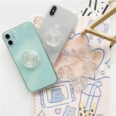 TRANSPARENT POP GRIP Popsocket Transparan (POLOS / MOTIF) (HATI/BULAT)