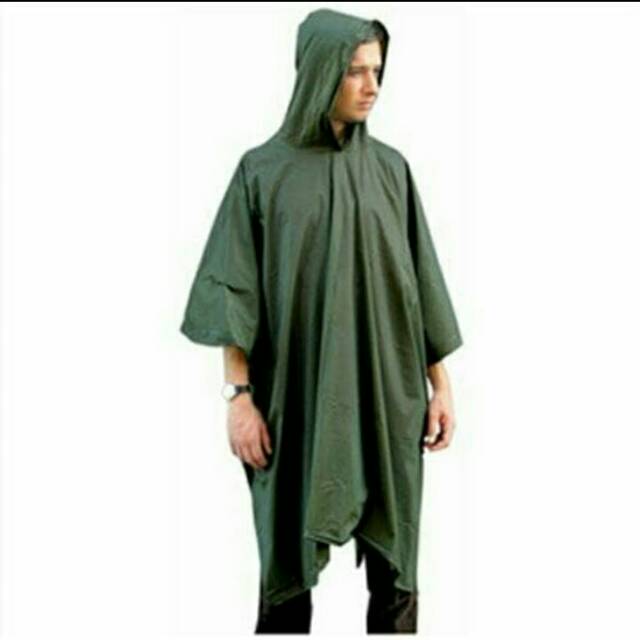 JAS HUJAN MODEL PONCO HIJAU ARMY