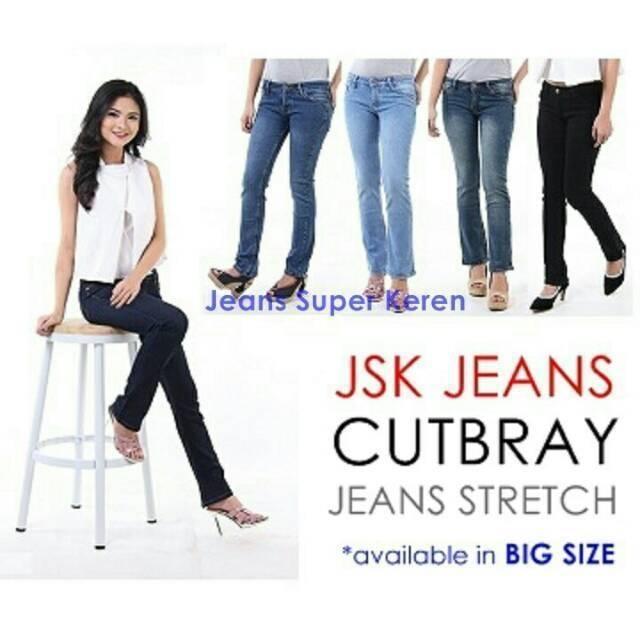 5 varian Celana Panjang Cutbray Lurus Wanita Denim Panjang JSK Jeans Original Denim Jeans import