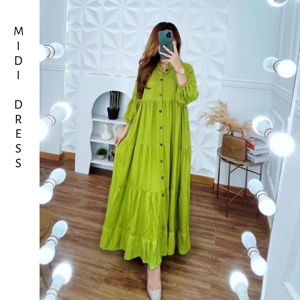 dstcollectionbali | Fashion Muslim Baju Long Dres  Pakaian Terusan Maxi Wanita Midi Dress by DST Col