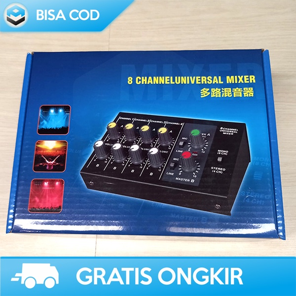 MIXER KARAOKE PROFESSIONAL BY WEITESI 8 CHANNEL INPUT MIC PORTABLE ORI