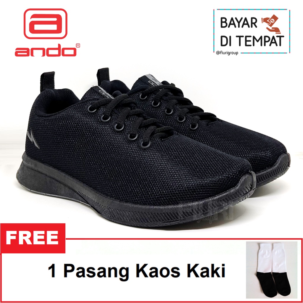 FIURI - ANDO ORIGINAL - SIP 38 33-40 FULL HITAM - SEPATU SNEAKERS SPORT KANVAS SOL KARET WANITA PRIA - SEPATU KETS TRENDY ANAK PEREMPUAN LAKI-LAKI - SEPATU OLAHRAGA LARI FITNES SENAM KERJA KULIAH SEKOLAH SD SMP SMA BERTALI CEWEK COWOK MURAH PROMO DISKON