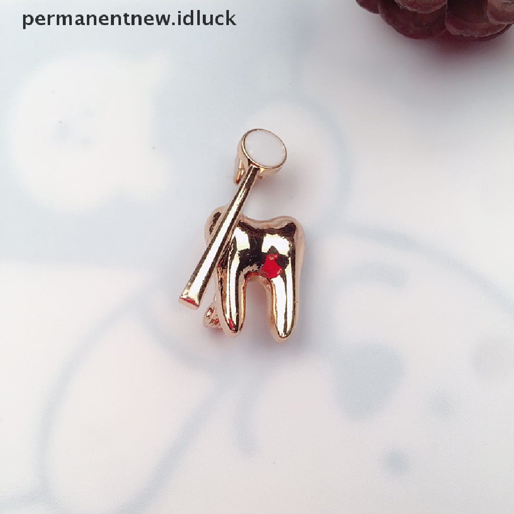 Bros Pin Desain Cermin Warna Emas Untuk Dokter