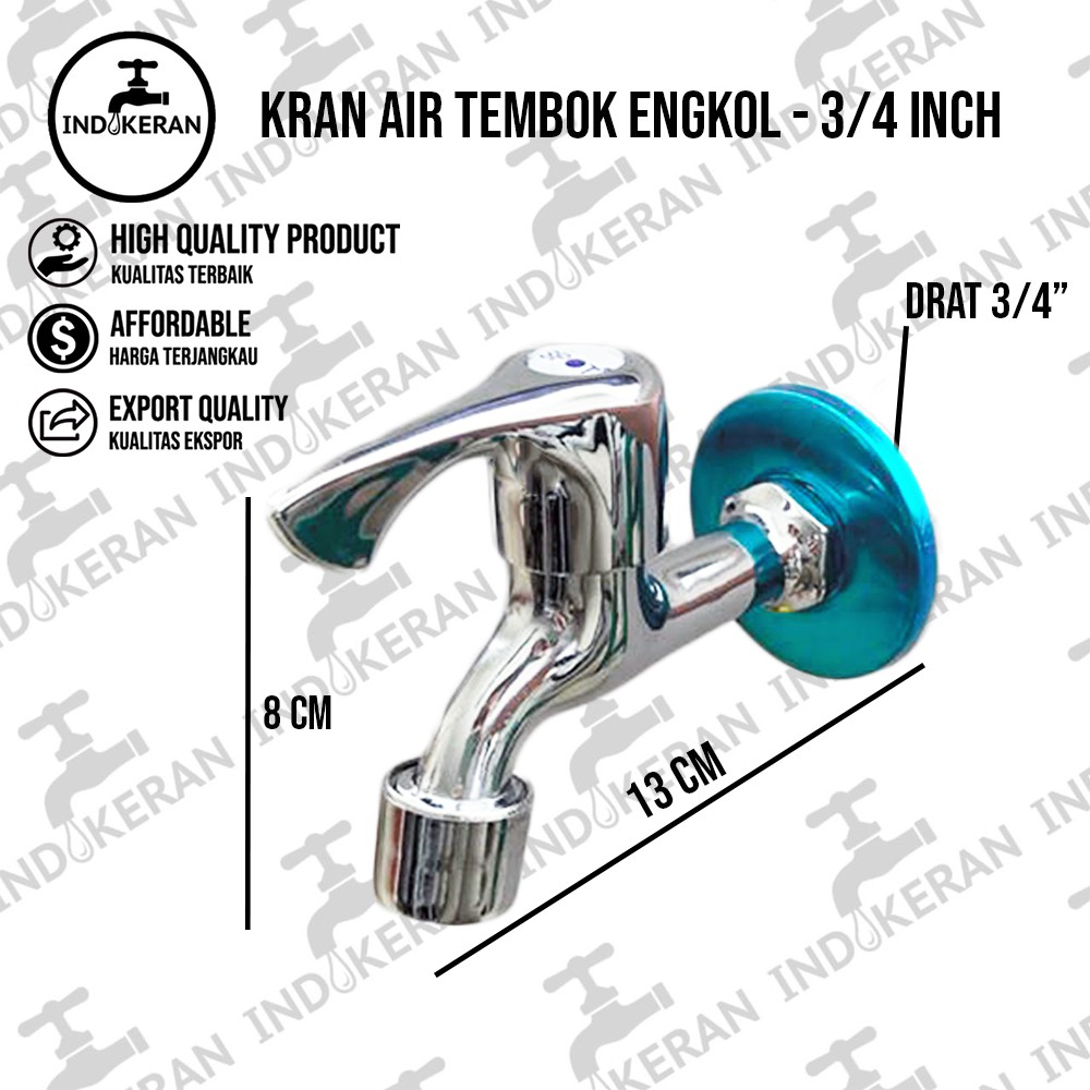 INDOKERAN - Kran Air Tembok Engkol - 3/4 Inch - High Quality