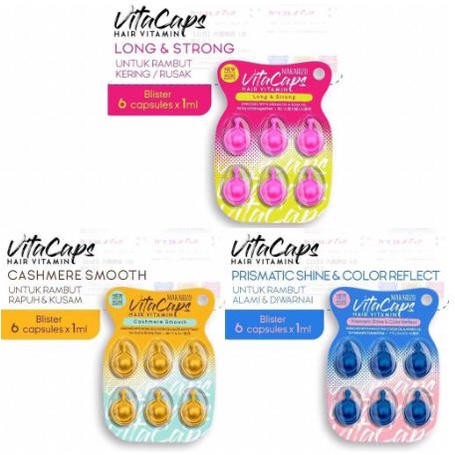 ^ KYRA ^ Makarizo Vita Caps Hair Vitamin Vitacaps Long Strong Smooth Shine &amp; Color Effect - Kemasan Blister