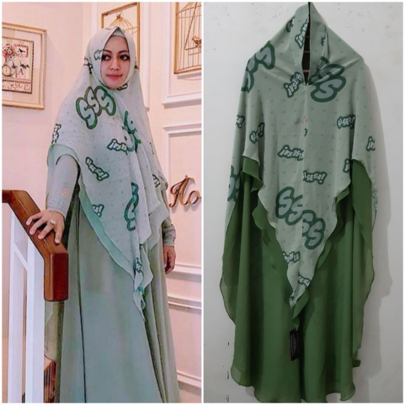 Sisesa khimar pop art blush green