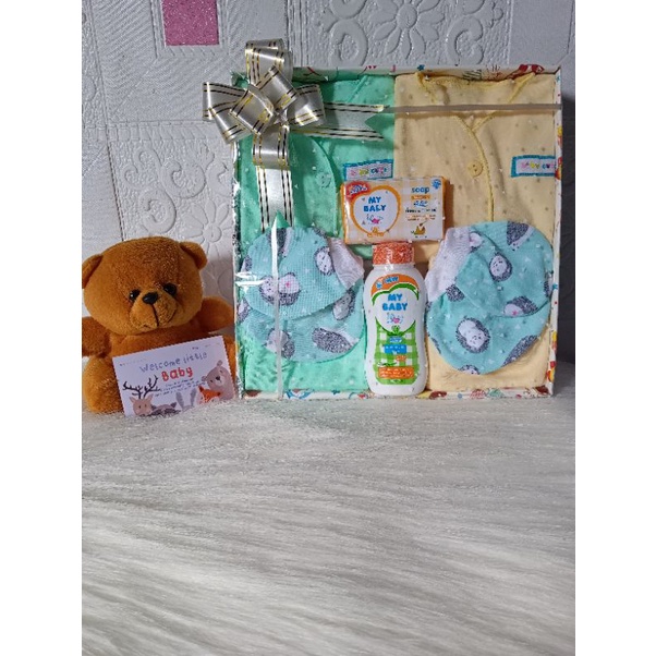 Hampers Bayi/Kado Bayi/Kado Lahiran/Bayi Newborn/parcel baju bayi cewe dan cowo-Kuning M