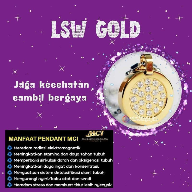 KALUNG KESEHATAN MCI ORIGINAL LSW GOLD MEWAH