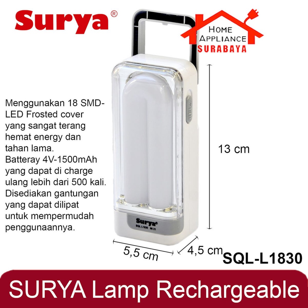 Lampu Darurat - Emergency Lamp Senter Portable Surya 18 SMD LED SQL L1830 / SQL L 1830