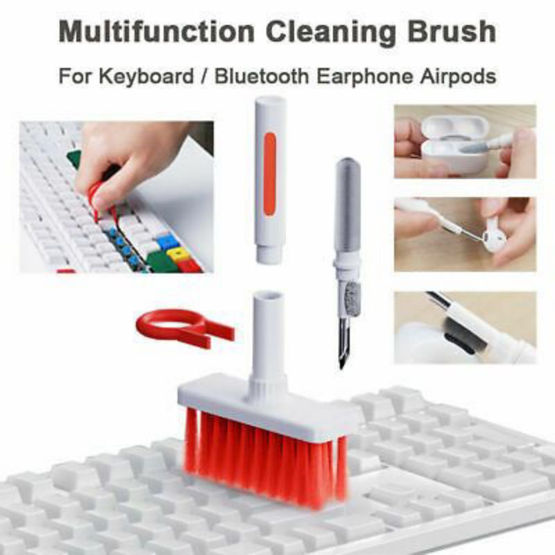 cleaning brush 5in1 sikat  pembersih keyboard layar lcd &amp; earphone