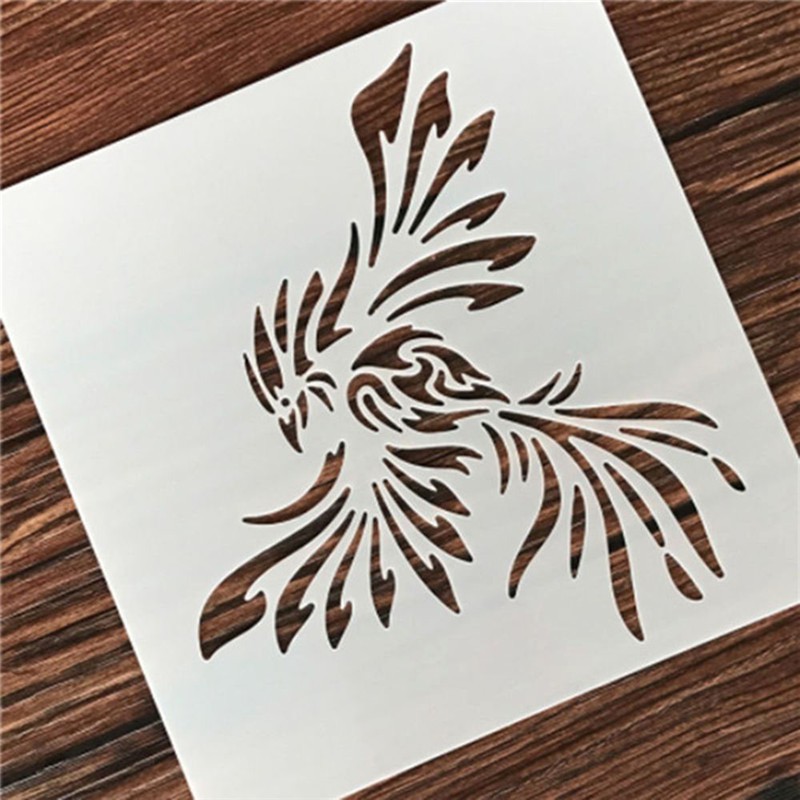 

INDORETAIL | 1 Pcs Indah Phoenix Berbentuk Reusable Stensil Airbrush Lukisan Art DIY Home Decor