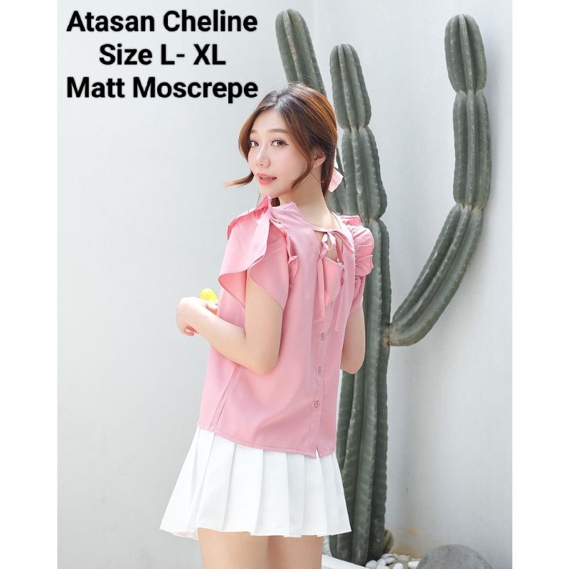 Atasan Kemeja Wanita Casual Terbaru Import Atasan Cheline Lengan Pendek Ukuran Jumbo Model kekinian Matt Moscrepe Good Quality