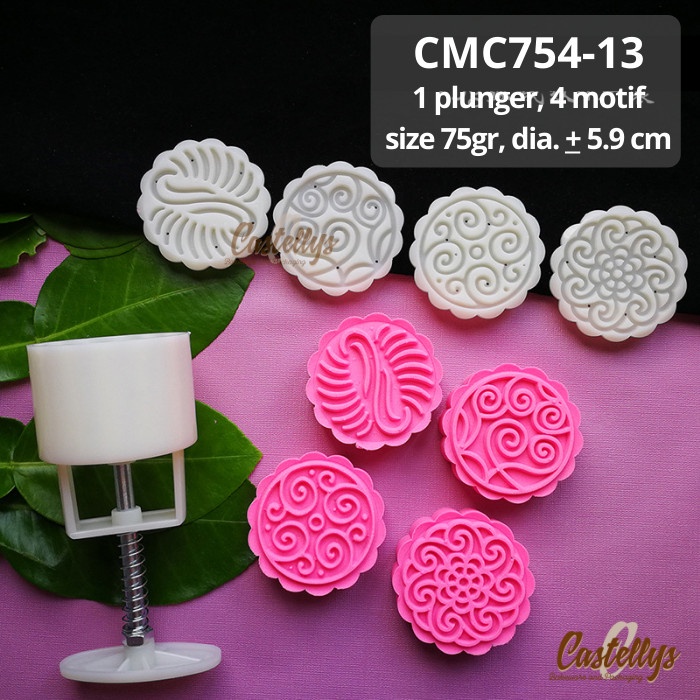 CMC754-13 Cetakan Mooncake 75gr Kue Pia Snowskin Kue Bulan Mochi