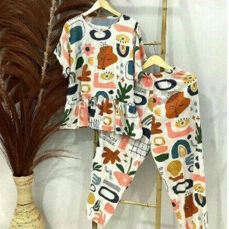 Pola Baju Setcel 024 - Pola Produksi blus dan celana - sewing pattern