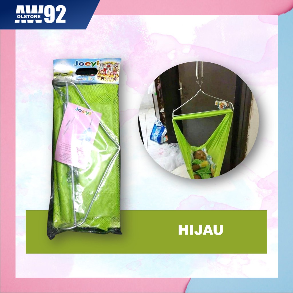 Ayunan Bayi Ayunan Kelambu Gantung Anak Perlengkapan Bayi Baru Lahir Ayunan Anti Nyamuk Murah AY01-HIJAU
