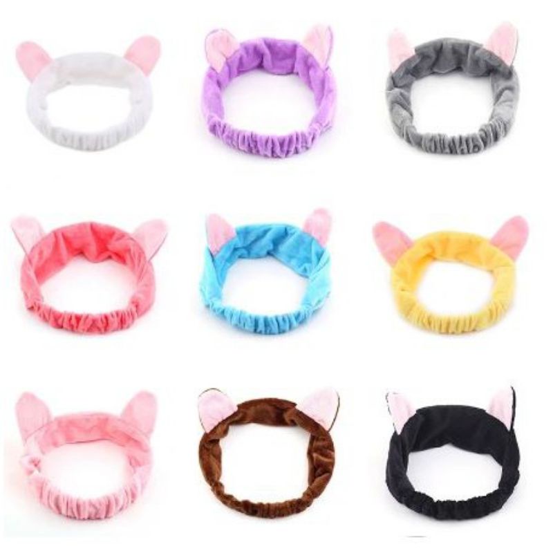 BANDANA BANDO KOREA IMPORT HEADBAND KARAKTER KUCING MURAH