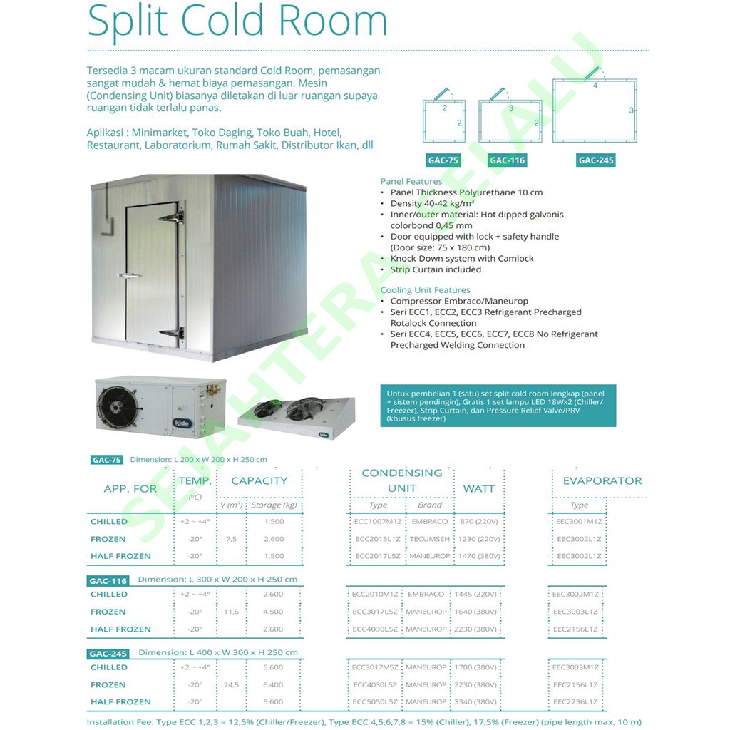 Split Cold Room Half Frozen GEA GAC-245