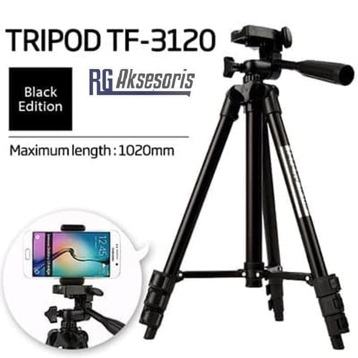 Murah Tripod 3210 FULL BLACK 1Meter + Holder U Universal Weifeng