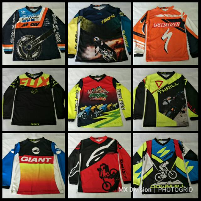 Kaos Anak cewe cowo, baju Jersey anak motif sepeda trail