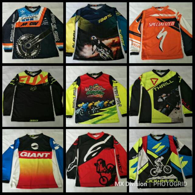 Kaos Anak cewe cowo, baju Jersey anak motif sepeda trail