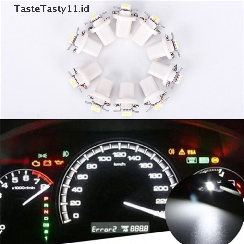 10pcs Lampu LED T5 B8.5D Untuk Interior Dashboard Mobil