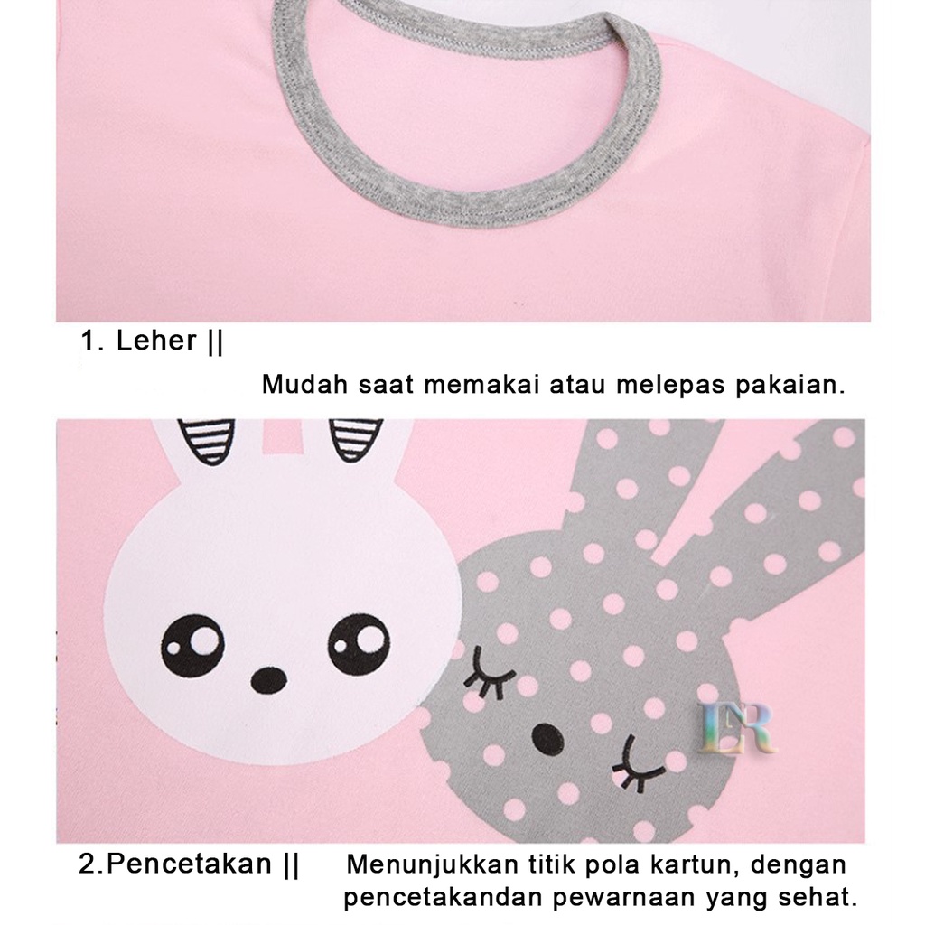 Baju Tidur Anak Perempuan Laki Laki Lengan Panjang Piyama Anak Pakaian Tidur Motif Kelinci Naga Dinosaurus Beruang Bahan Katun Premium Quality Nyaman Cowok Cewek Balita Lembut