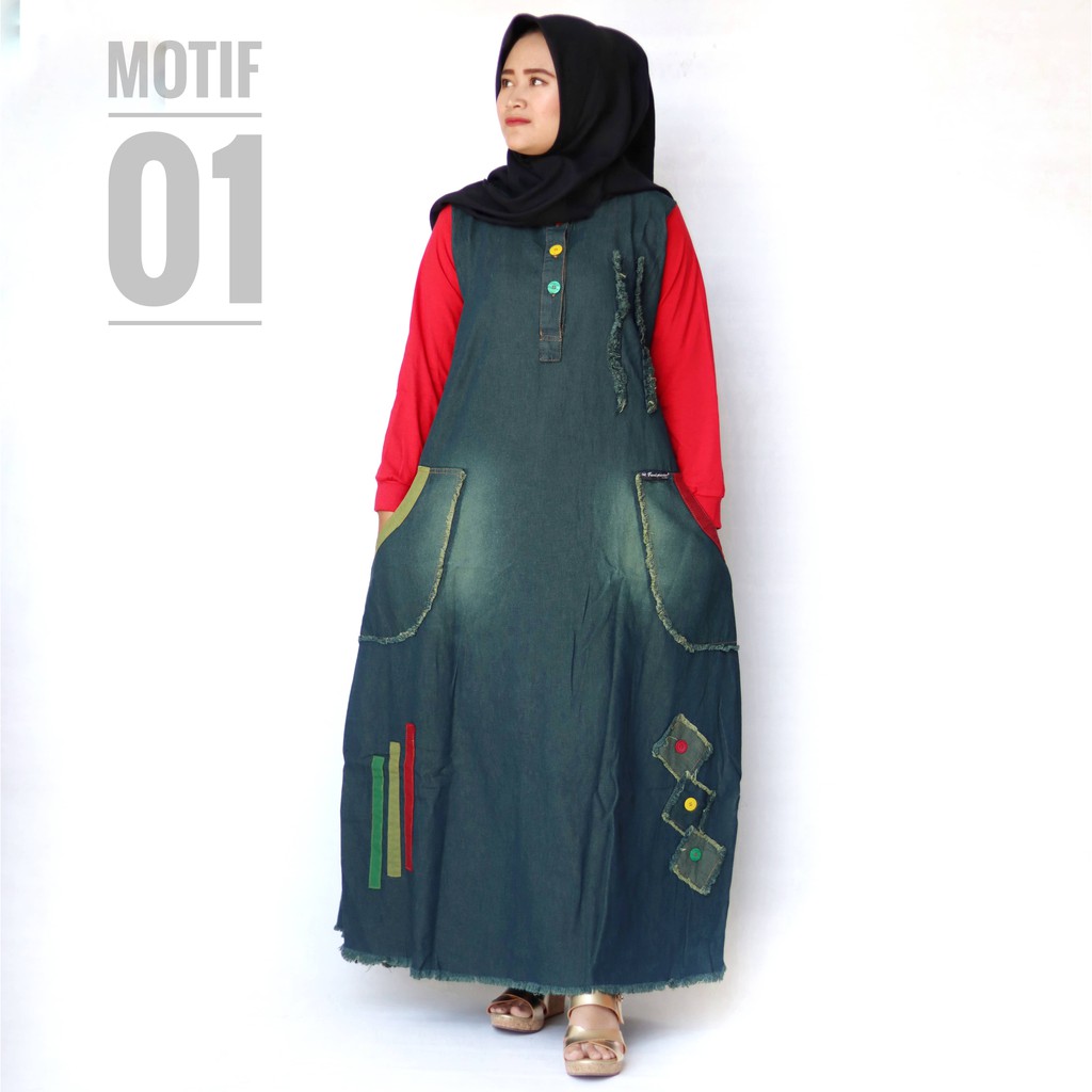 gamis jeans terbaru by Givi / gamis jeans wanita