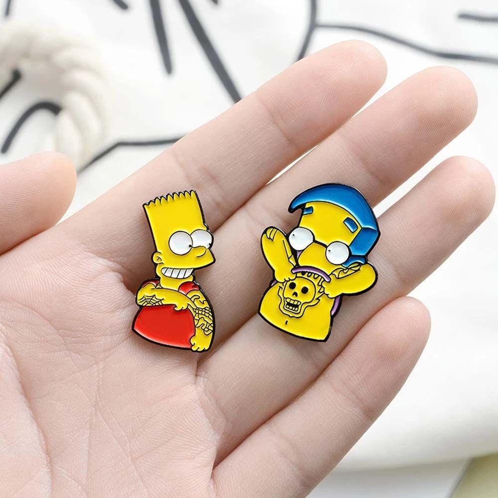 Bros Simpson Agustina Lucu Animasi Sitcom Baju Pin Perhiasan Logam Pria Pin Enamel Pin