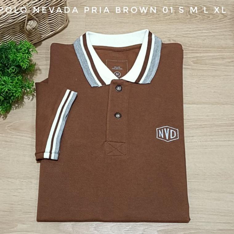 [Wgw31au22ᴶ] Kerah Nevada Baju Kaos Krah Polo Shirt Pria Dewasa Lengan Pendek Kaos Krah Nevada Origi