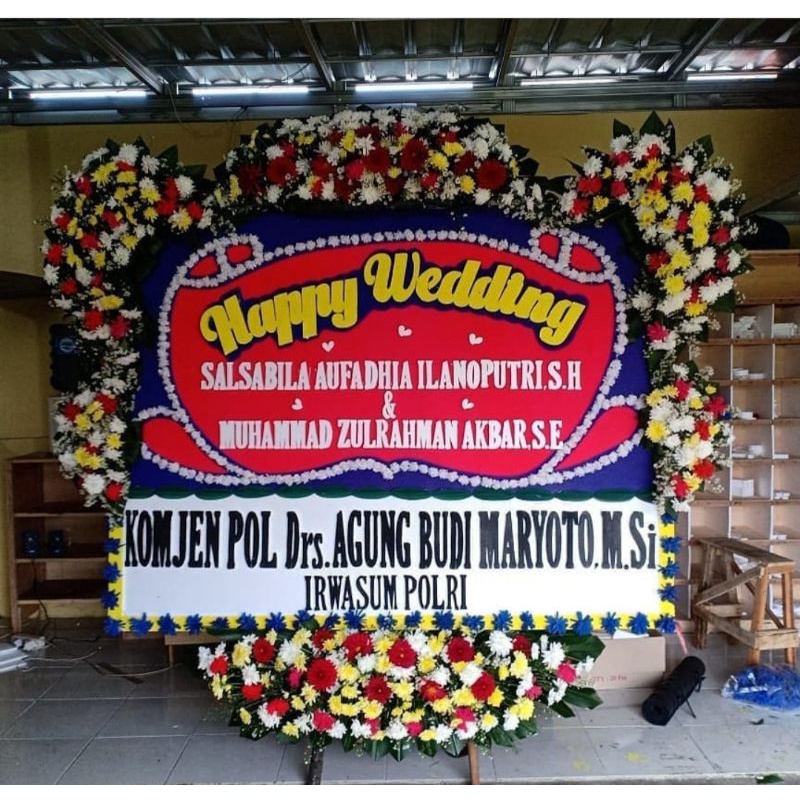 Karangan bunga pernikahan/ bunga papan/ toko bunga papan bandung