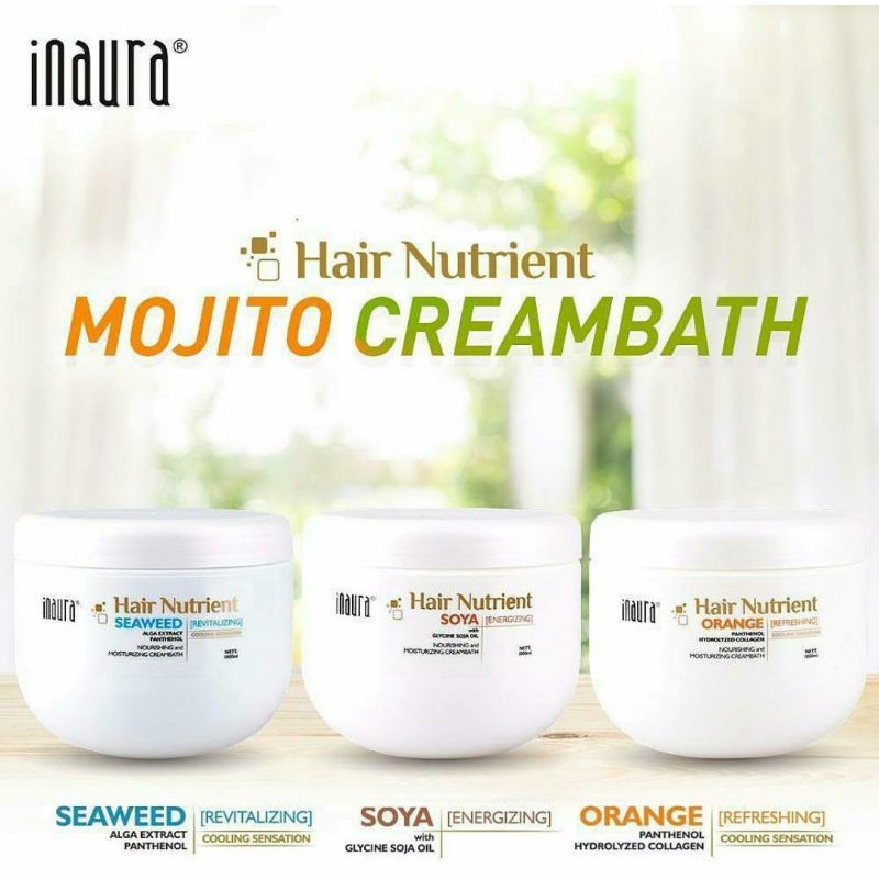 INAURA Hair Nutrient CREAMBATH (1KG) 1000ML / SOYA SEAWEED ORANGE