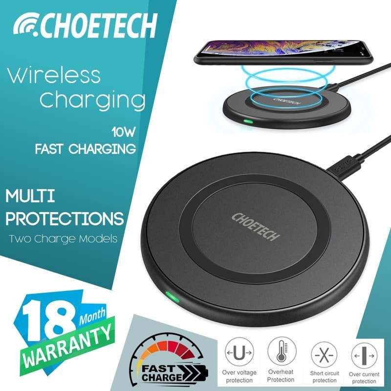Wireless charging pad choetech T526-S 10w 1.8a-2a Qi-enabled fast charge T526S