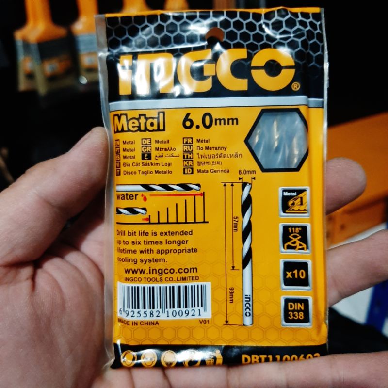 Mata Bor besi 6 mm 10 pcs Ingco
