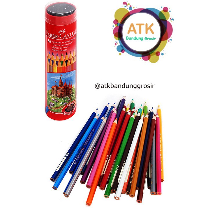 

Pensil Warna Faber Castell 36 L Classic Tin Round 115828 kemasan Kaleng Bulat