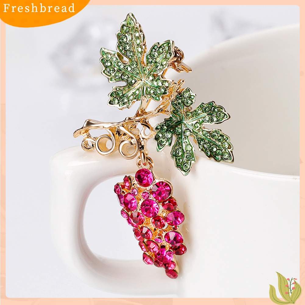 [ TERLARIS]Women Fashion Multicolor Rhinestone Grape Fruit Brooch Pin Evening Party Jewelry