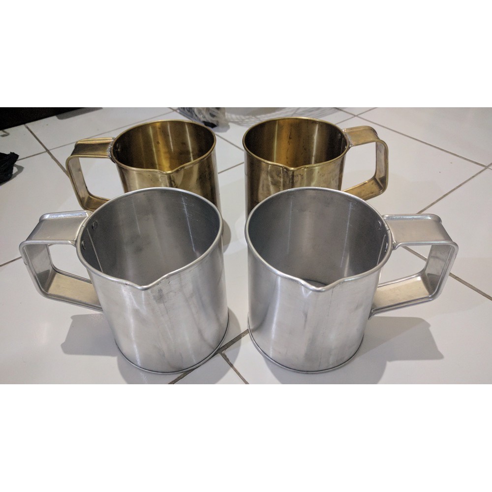 1 PCS Mug Adukan Kopi Gelas Kopi Thai - Mug Thai Tea - Cangkir Mug Teh Tarik Besar Aluminium