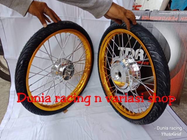 Velg TDR ring 17 Beat Vario 110 Mio Xeon Fino Mio m3 X ride Nouvo Scoopy Vario 125 Vario 150 Beat street esp sama ban luar dalam stel