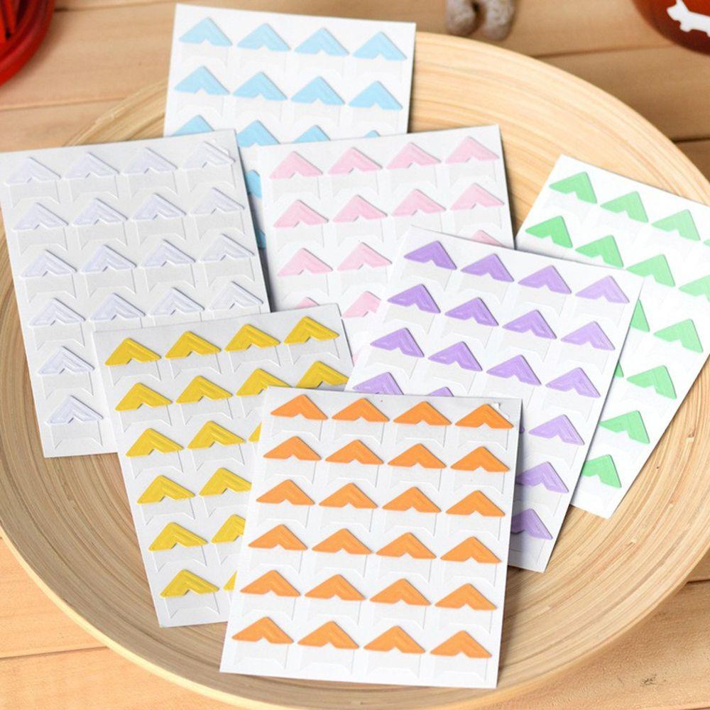 [Elegan] Stiker Sudut DIY 14warna Dekorasi Rumah Kraft Paper Vintage Scrapbook Sticker