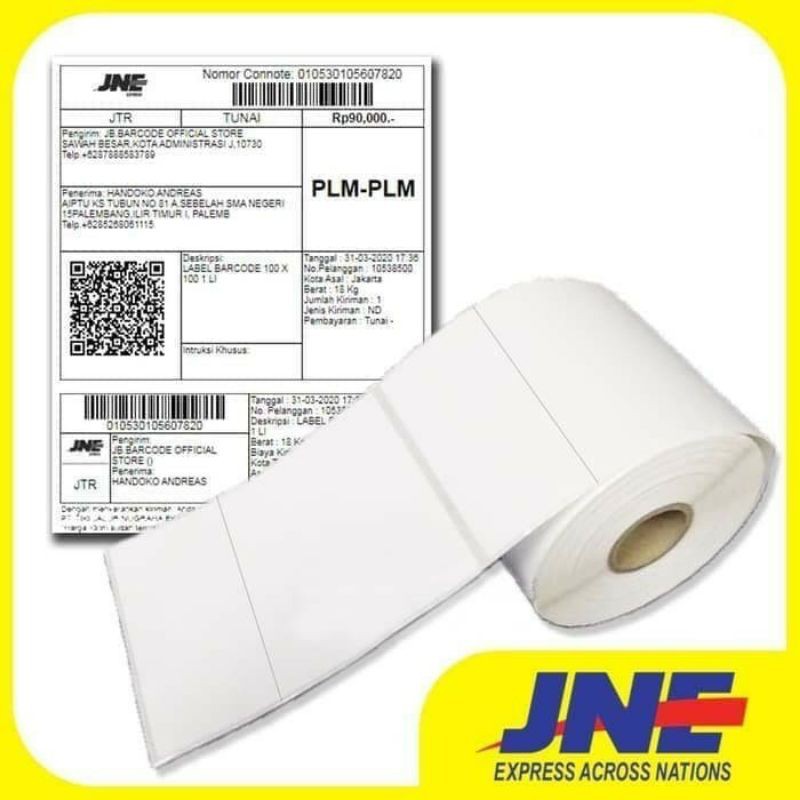 LABEL STICKER BARCODE 102X127mm ( 1 LINE ) THERMAL 250Pcs termurah