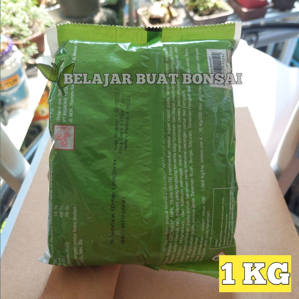 Pupuk NPK Meroke Mutiara Grower 15 09 20+TE Kemasan Pabrik 1 KG