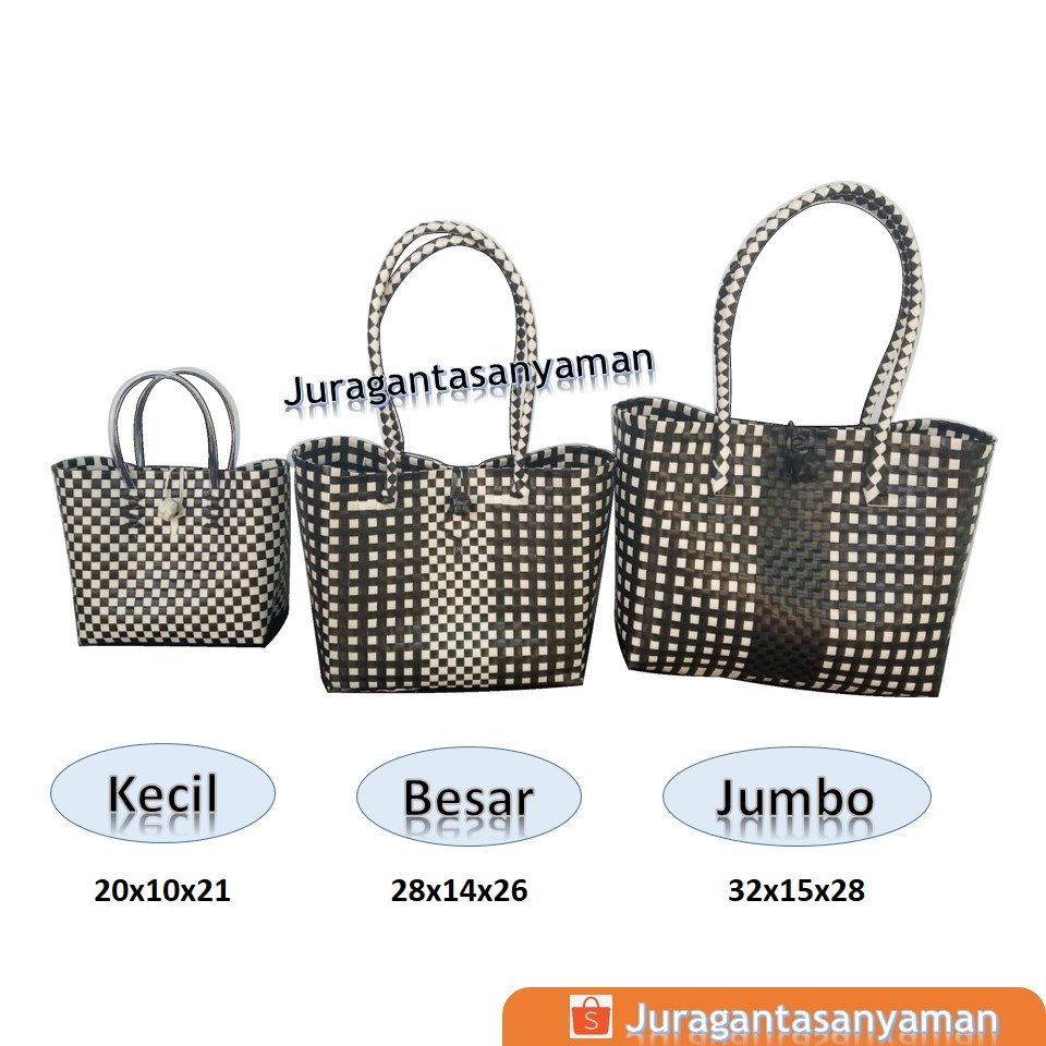 Tas Anyaman Plastik untuk Hajatan Jumbo Besar Premium Monochrome Hampers Juragantasanyaman