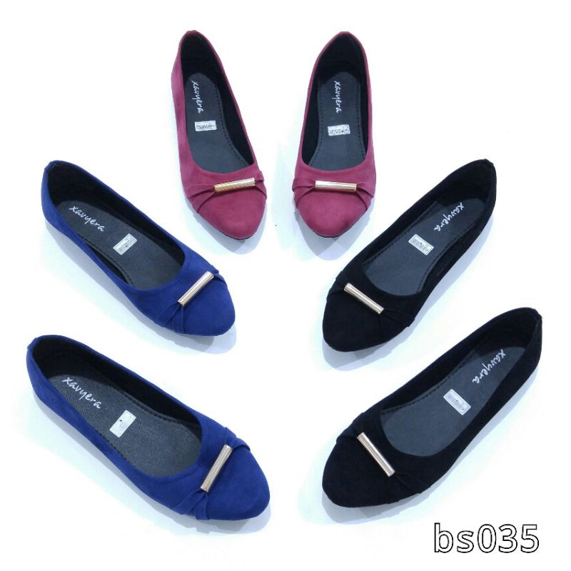 Borneo Sepatu Wanita Flat Flatshoes Bahan Kain Beludru by Xavyera kode bso35