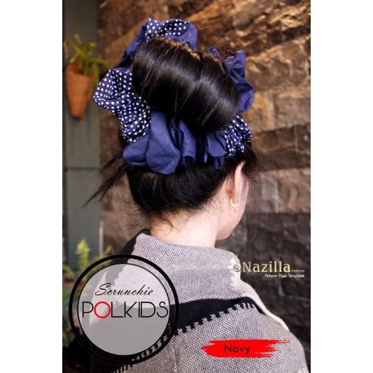 Sqrunchie scrunchie ikat rambut jumbo polkadot nazilla