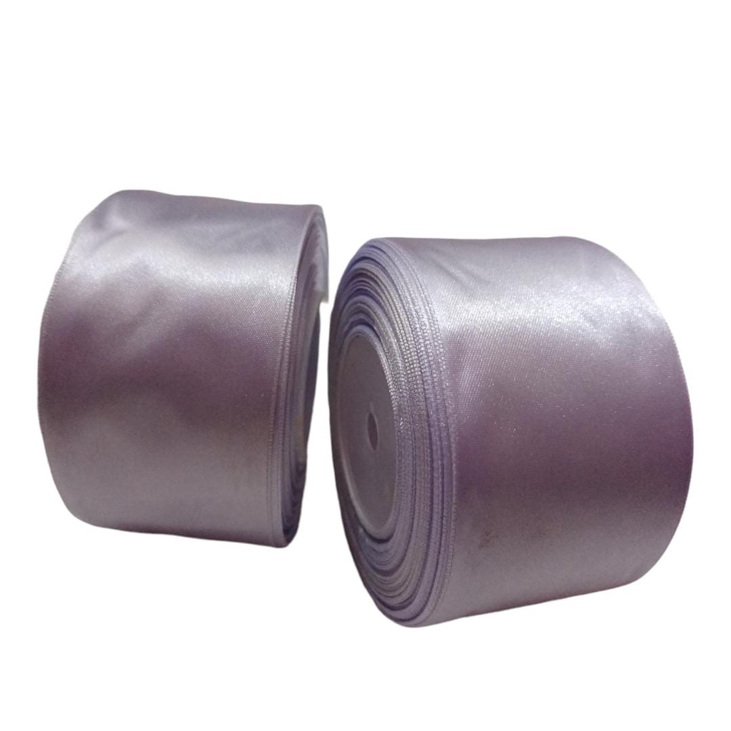 Pita Satin Silver  Ukuran 2 inch / 5cm Per Roll