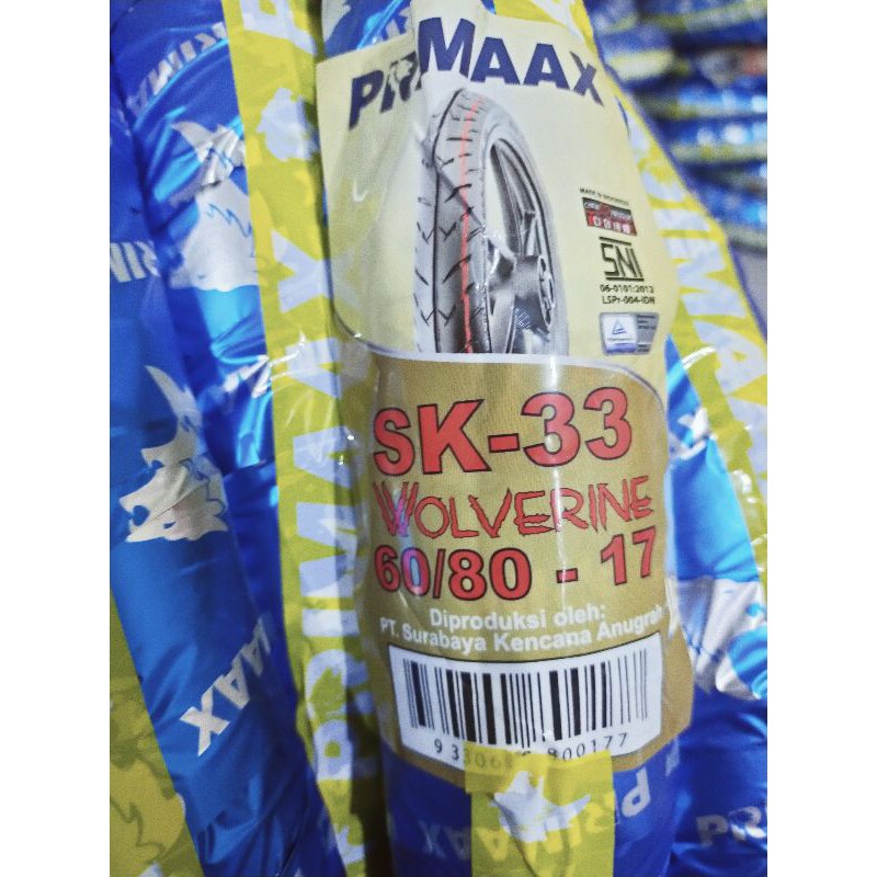 PRIMAAX BAN LUAR TYPE SK01 SK02 60/80-17 TUBETYPE