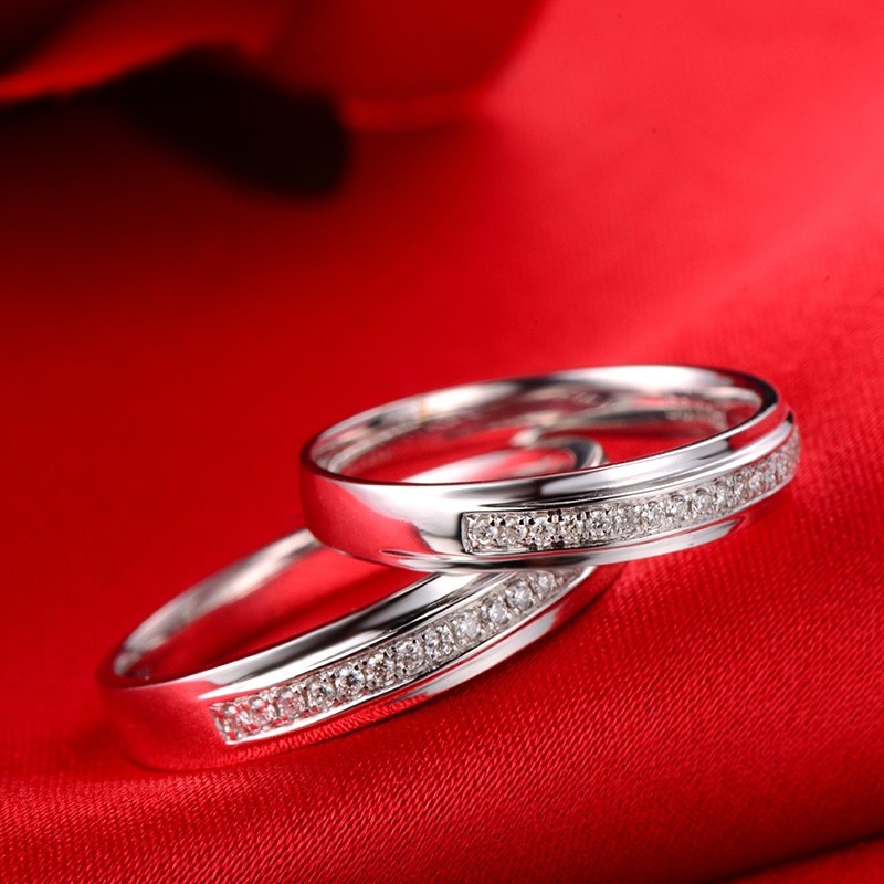 Cincin Kawin Couple Ring Wanita Asli Perak Silver Murah Kawin Lamaran Ring Sepasang Nikah Perak 925 Pasangan Emas Tunangan Wedding Ring Murni Pria Silver 925 Cincin Hitam 183
