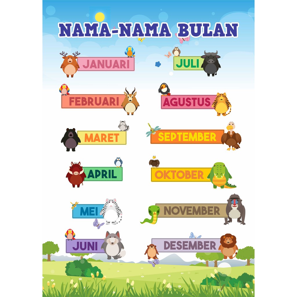 Poster Nama Bulan Edu 09 Poster Animasi Poster Custom Poster