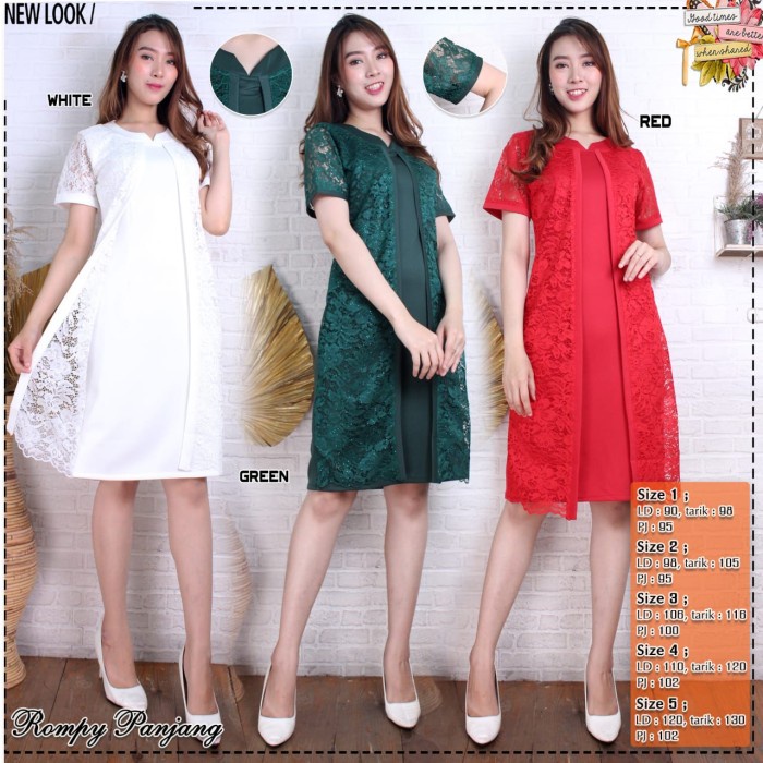 MIDI PARTY DRESS CRYSTAL SCUBA COMBI BROKAT MEDIUM - SUPER JUMBO - Maroon, size 1(F7G6) Pakaian Wani